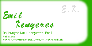 emil kenyeres business card